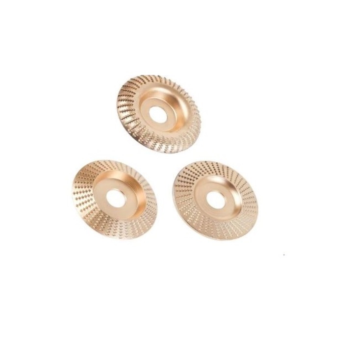 Disc cu raspel pentru polizor unghiular - flex, rindeluit, slefuit, modelat, sculptat lemn, diametru 125 mm, Set 3 piese
