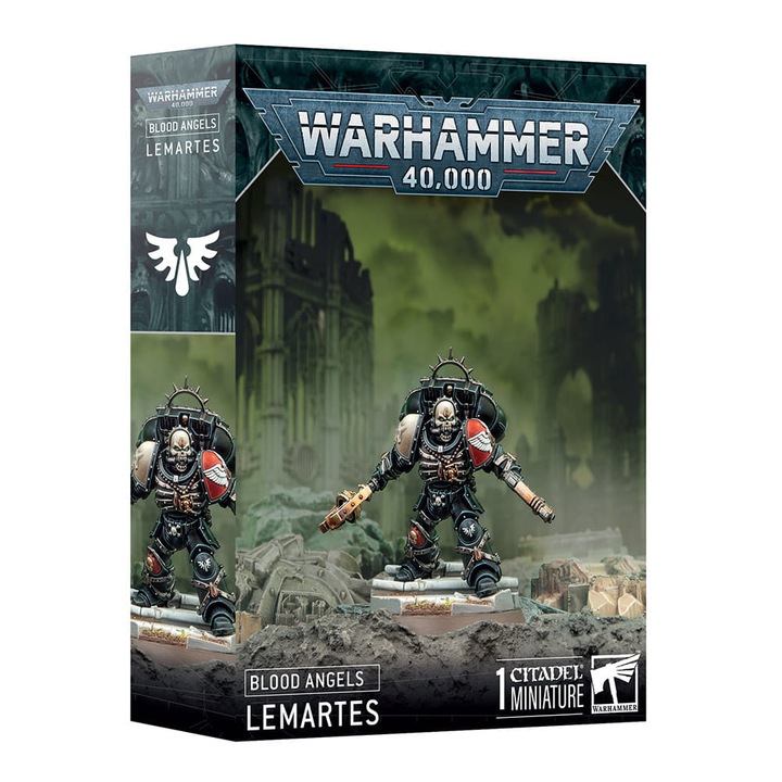Warhammer 40000 Game Expansion Lemartes Blood Angels Space Marines Games Workshop 25 Piece Grey