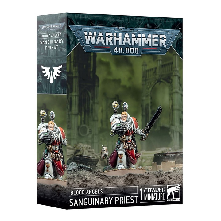 Warhammer 40000 Game Expansion Sanguinary Priest Blood Angels Space Marines Games Workshop 27 Piece Grey