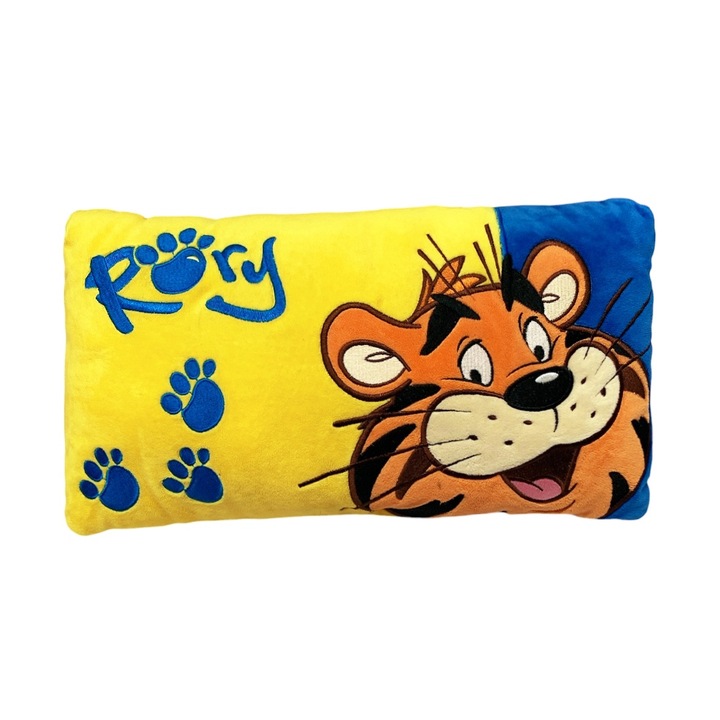 Díszpárna gyerekeknek Chippo 21-66-313 1-99, Extra puha, 37 x 20 cm, Sárga/Kék