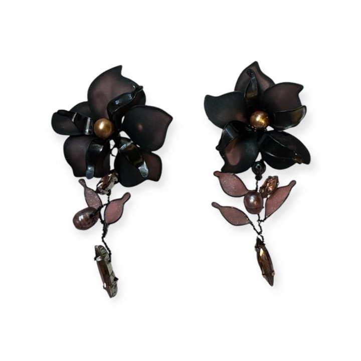 Cercei dama, Aviel, Negru, 6 cm