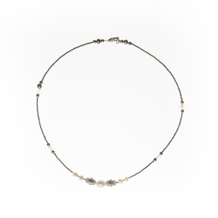 Colier Aviel, tip Choker, perla River 43cm