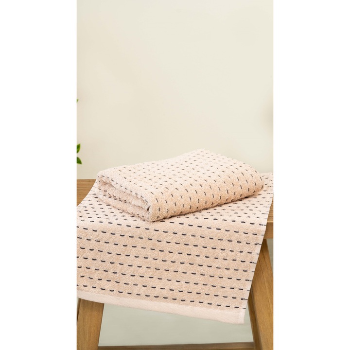 Памучна кърпа за ръце/лице Bluenity, 50x90 см, бежова, палто