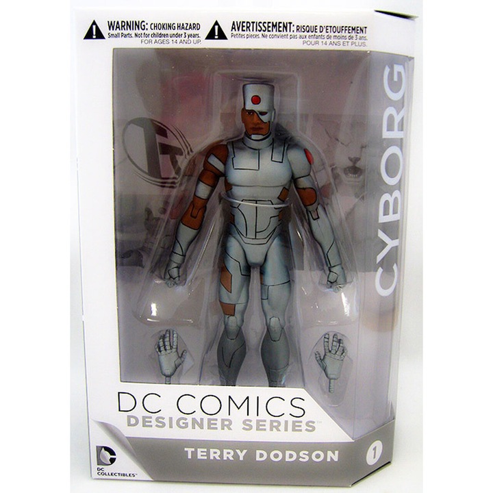 Figurina DC Designer Series Cyborg, 17cm, limitata, cu brate si picioare articulabile