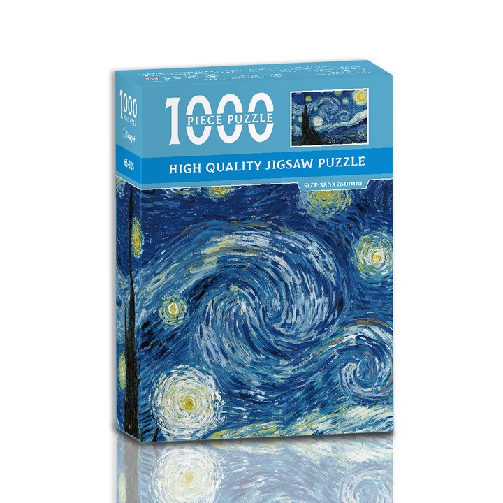 Puzzle din hartie, Vincent van Gogh, "Noaptea stelara", 1000 piese, 38x26cm