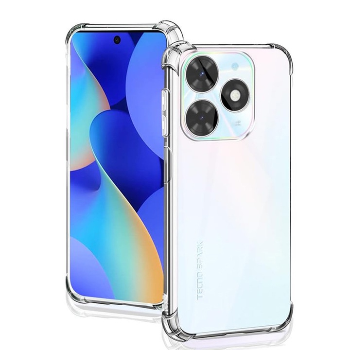 Кейс за Tecno Spark 20 - Shockproof Clear Silicone - Прозрачен