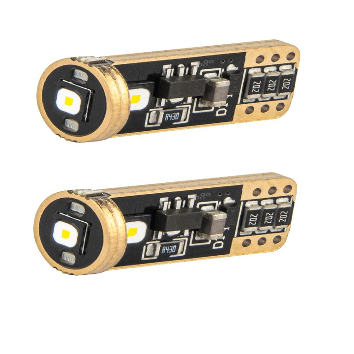 Комплект от 2 LED крушки Canbus T10 W5W 12-24V 3SMD