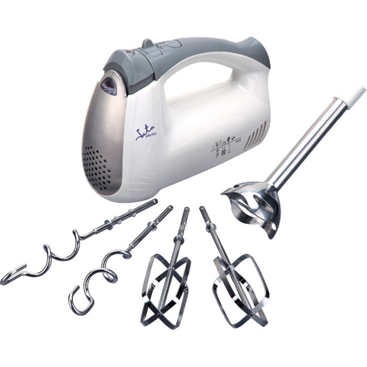 Миксер с пасатор Jata BT583, 400 W, 5 скорости, Функция Турбо, Бял/Сребрист