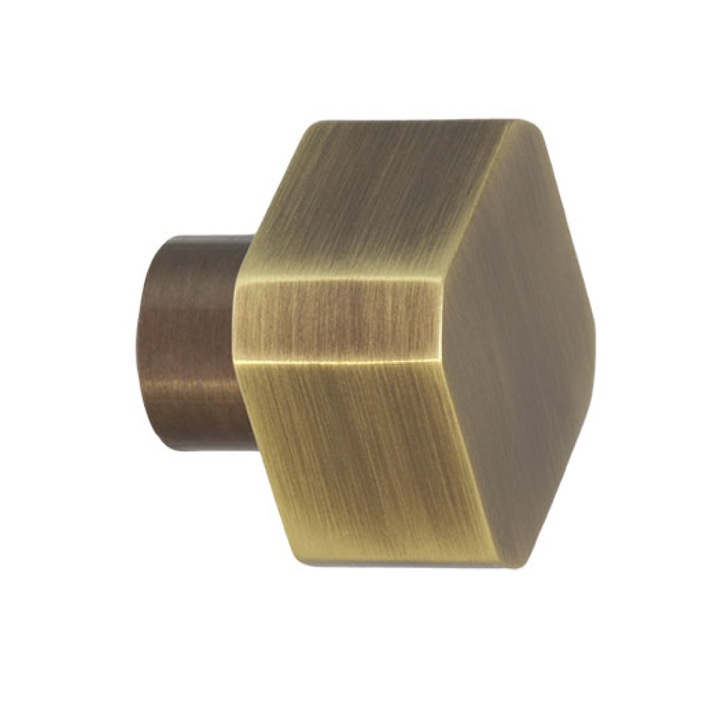 Buton de mobilier clasic, din alama, finisaj antic, 25x25mm, Evi Herrajes, 01100725CU