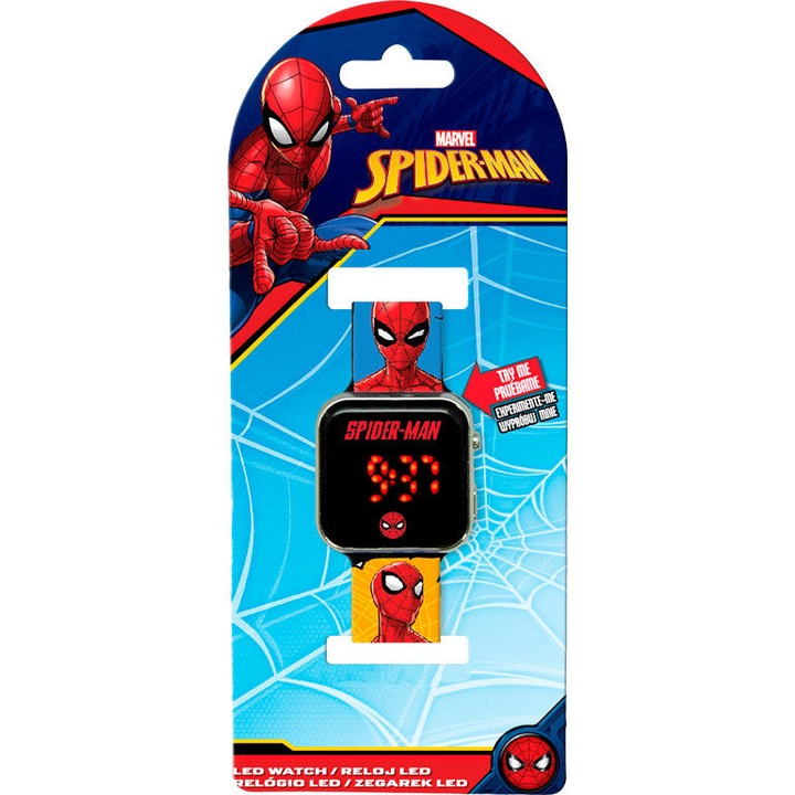 Ceas mana copii, cu LED Spiderman Faces