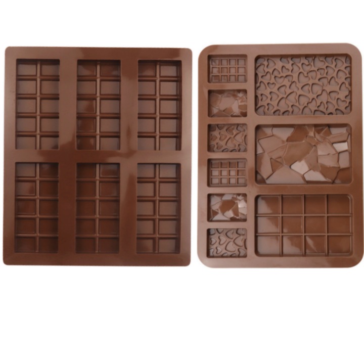 Set 2 Forme Ciocolata, Silicon, Rezistent la caldura, Flexibil, seif, Vanaxalife®, Maro