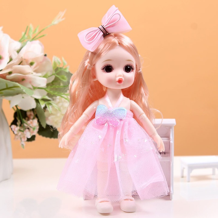 Szuper aranyos, 13 ízülettel rendelkező öltöztethető hercegnő baba szett, 17 cm, állandó zavaros trend, Barbie kislány ajándék játék