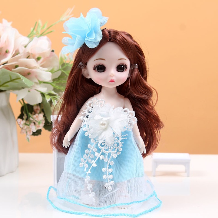 Szuper aranyos, 13 ízületes, öltöztethető hercegnő baba szett, 17 cm-es, állandóan zavaros trendű Barbie, kislány ajándék játék