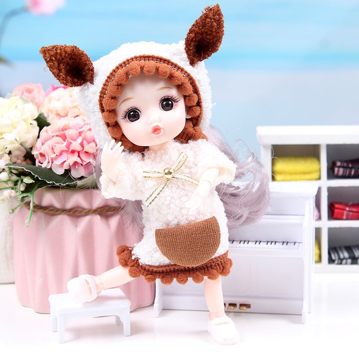 Szuper aranyos, 13 ízülettel rendelkező, 17 cm-es öltöztethető hercegnő baba készlet, állandóan zavaros trend, Barbie kislány ajándék játék