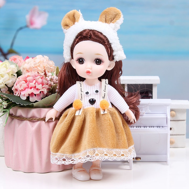 Szuper aranyos hercegnő babaszett 13 ízülettel, 17 cm-es, folyamatosan divatos, zavaros, játék ajándék kislányoknak