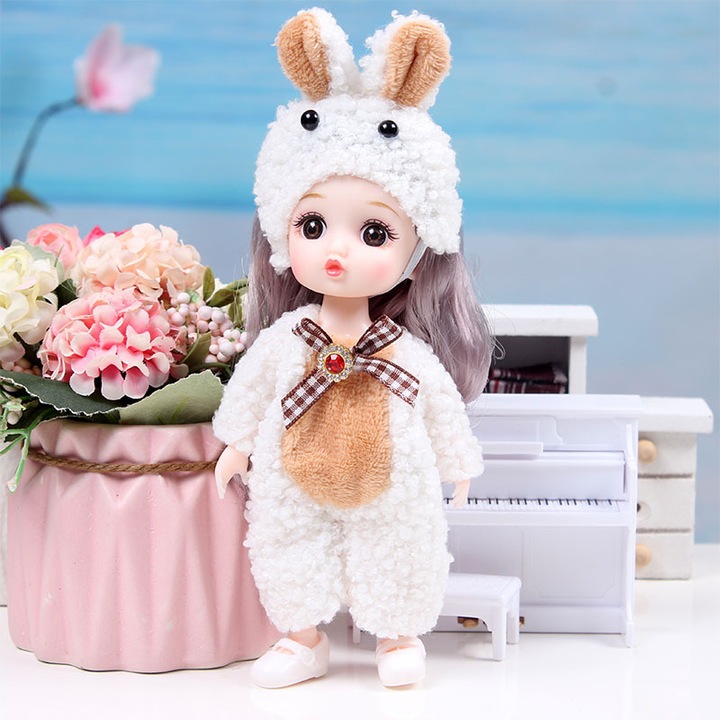 Nagyon aranyos, 13 ízületes, öltöztethető hercegnő baba szett, 17 cm, állandóan zavaros trendű Barbie kislány ajándék játék