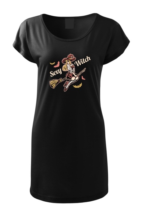 Rochie cu decolteu rotund, Halloween Sexy Witch, Negru