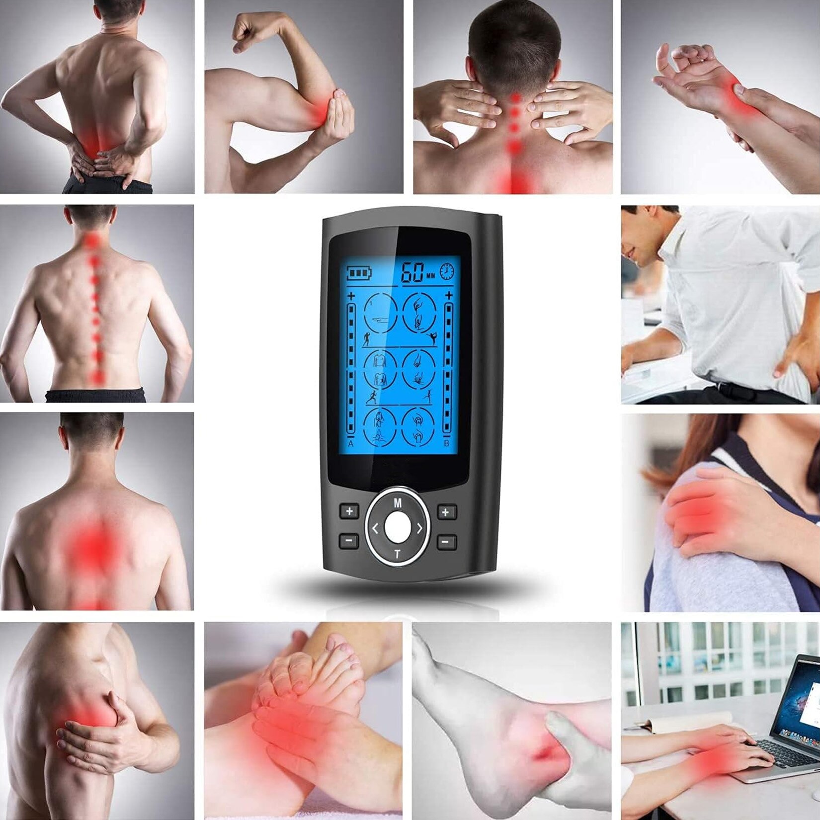 Jfyu Aparat de Masaj cu Electrostimulare/Fizioterapie, JFYU, Stimulator Dual ...