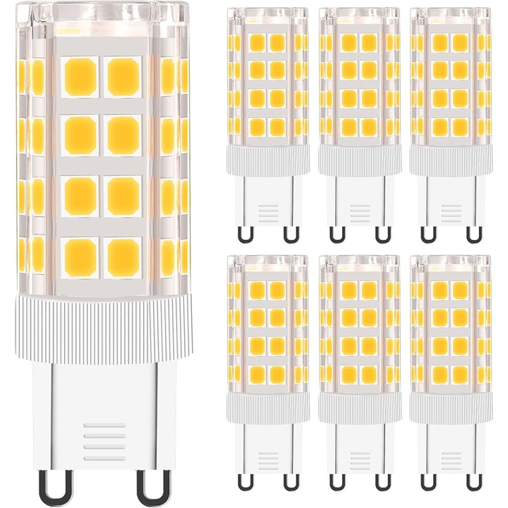 6 db LED izzó készlet, G9, 5W, 400 lm, 3000K, meleg fény