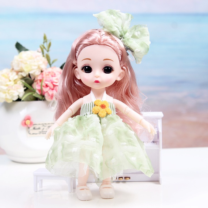 Szuper aranyos, 13 ízülettel rendelkező, öltöztethető hercegnő baba szett, 17 cm-es. Állandóan zavaros trendű Barbie kislány ajándék játék.