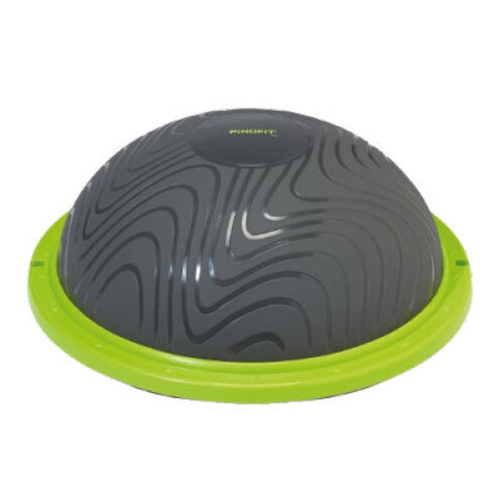 Топка за баланс, мини, BOSU, 47см, сив/зелен, PINOFIT