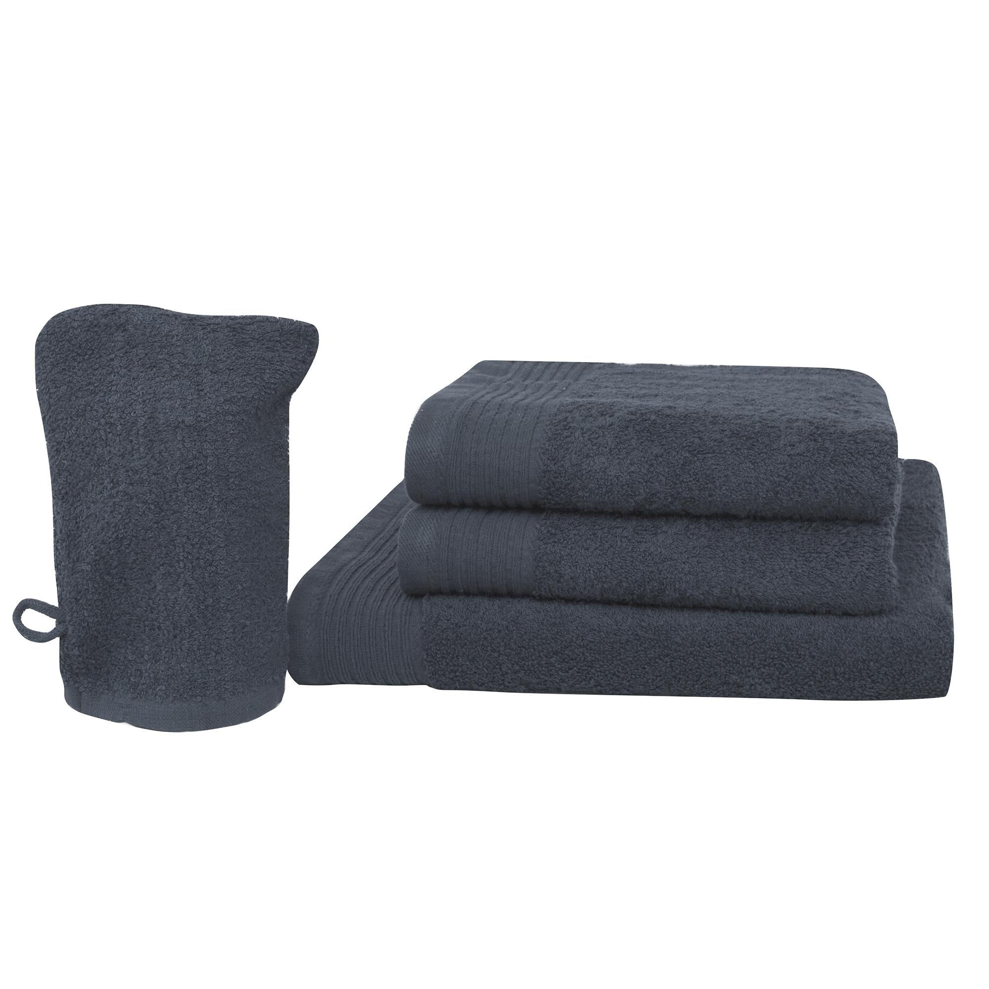 Set baie 4 produse Lux Collection, Antracit, 100% bumbac Terry Selection, 550 gr/mp