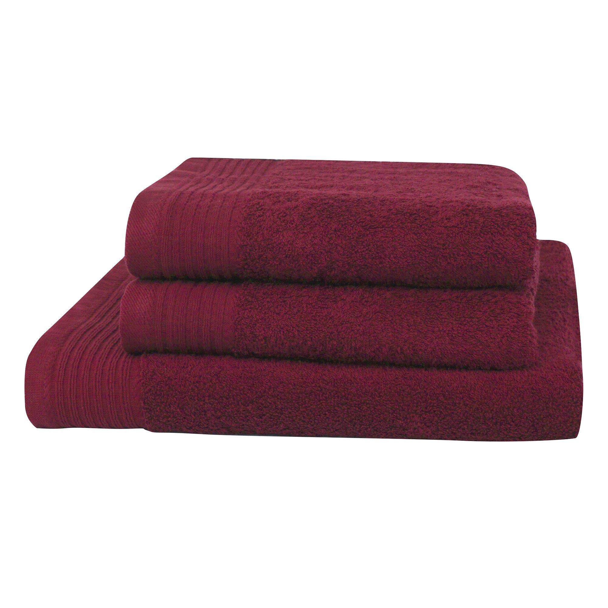 Set 3 prosoape Lux Collection, Burgund, 100% bumbac Terry Selection, 550 gr/mp