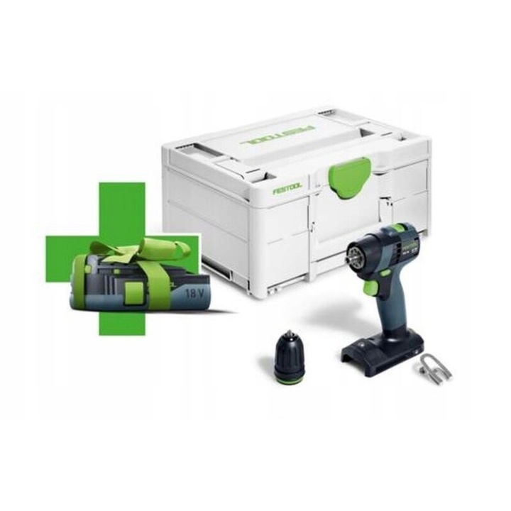 Акумулаторен електрически винтоверт Festool TXS 18-Basic, 18V, 3Ah, с FastFix система