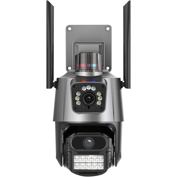 Камера за наблюдение JFYU с два обектива, 360 градусов мониторинг, двупосочен домофон, нощно виждане