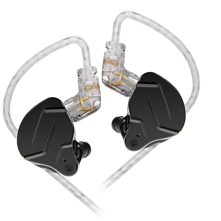 KZ ZSN Pro X vezetékes fejhallgató, ergonomikus kialakítás, hangszigetelés, fekete, levehető kábel