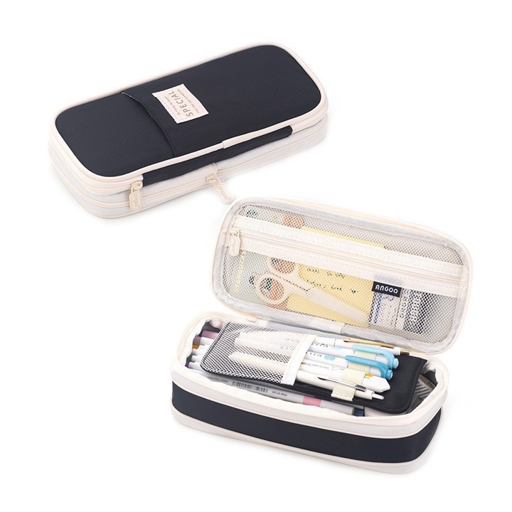Penar, Axroad Mall, Organizator de depozitare de capacitate foarte mare, Cu 5 compartimente, Portabil, 22x11x6.5cm, Canvas/Nylon, Negru