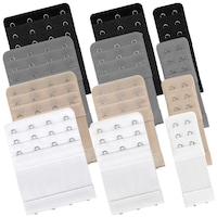 Accesoriu pentru sutien, SINBINTA, 12 buc, 2/3/4 randuri, Prelungire, Lastice si ajustabile, Universal, Confortabil si respirabil, Durabila si robusta, Gri/Alb/Negru/Crem, 9.7x7.5/5.6/3.2 cm, Poliester/Metal