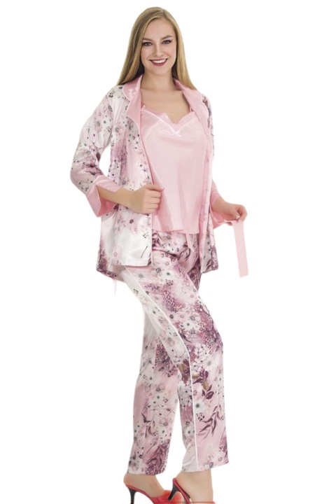 Pijama dama, Esma, satin, roz, L INTL