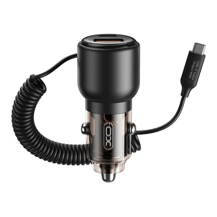 Зарядно за кола Xo Cc59 65w 1x Usb 1x Usb-c с Usb-c кабел + Usb-c кабел - Usb-c
