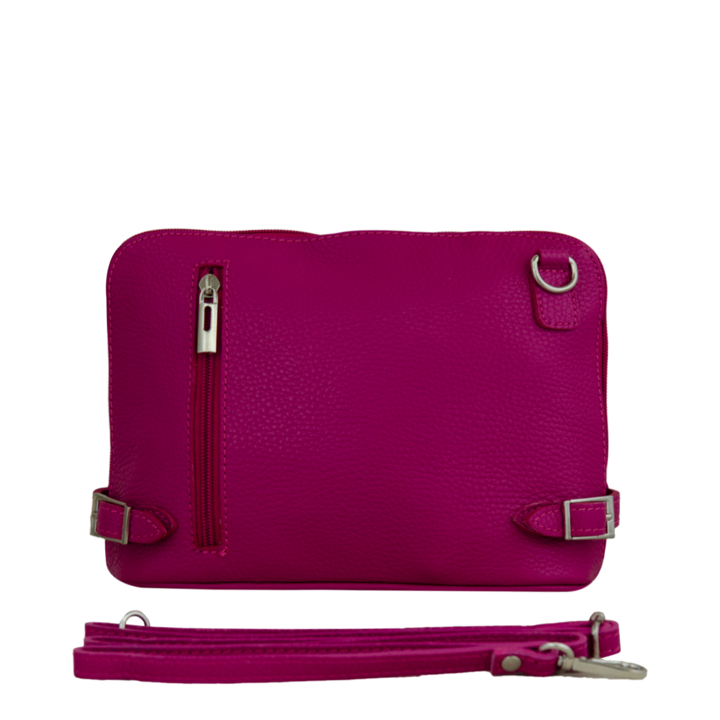 Eva Bags női valódi bőr táska, Cleo fukszia, 23x18x9