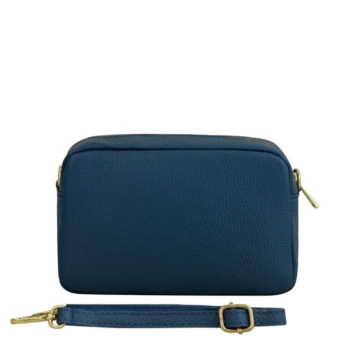 Eva Bags valódi bőr crossbody táska, Nova kobaltkék, 22x15x8