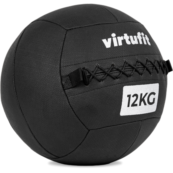 Топка за стена за тренировка VirtuFit Premium - 12 кг, Размери: 35 x 35 x 35 см, Цвят: Черен, Материал: Имитация на кевлар