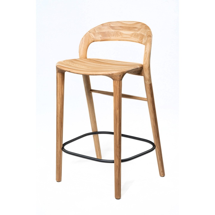 Scaun semi-bar din stejar natural, Maro