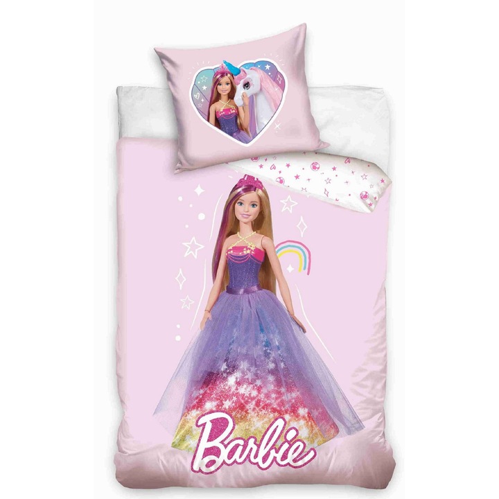 Barbie ovis ágyneműhuzat szett - Szivárvány hercegnő