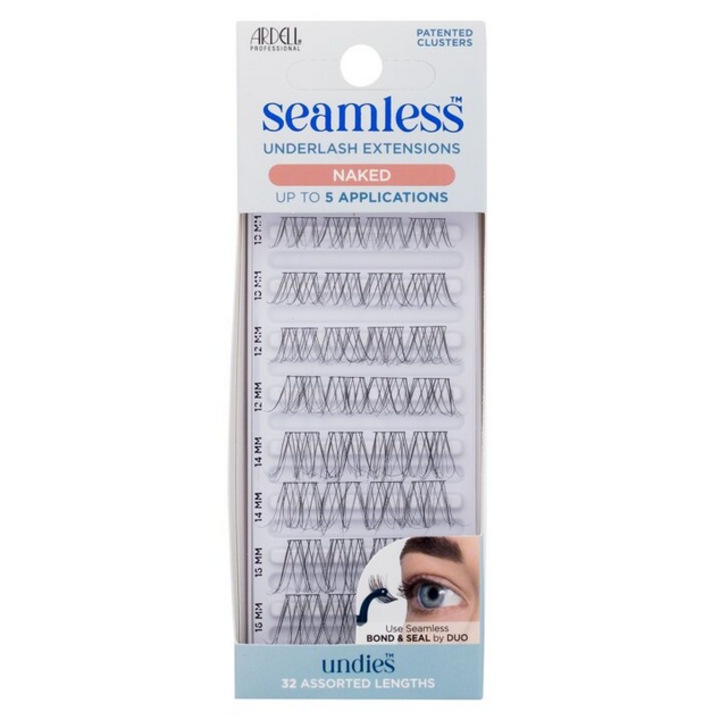 Комплект от 32 изкуствени мигли, Ardell, Seamless Eyelashes Naked, Artificial hair, Volume, Waterproof, Tuft, Fake lashes, Black