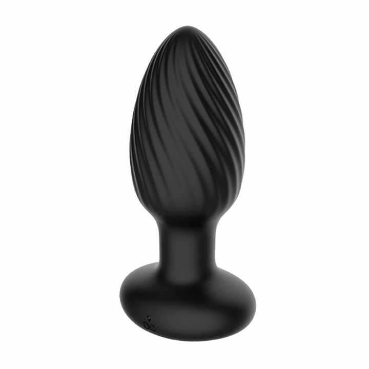 Rezgő anális dugó, Nexus Tornado, 6 stimulációs mód, 3 forgási sebesség, fekete, 9,8 cm