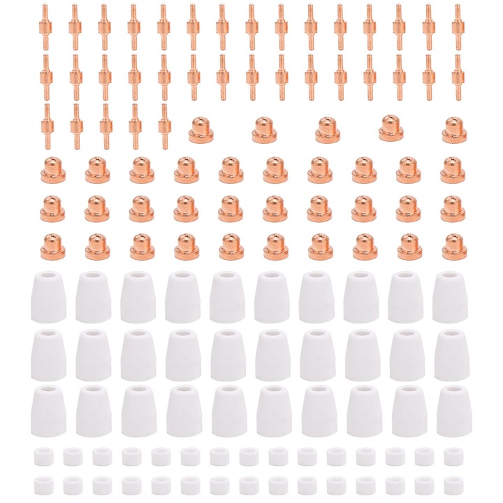 Set accesorii pentru aparate de sudura, Enforose, 35 electrozi, 35 duze electrice, 30 shunturi, 30 duze ceramice, multicolor