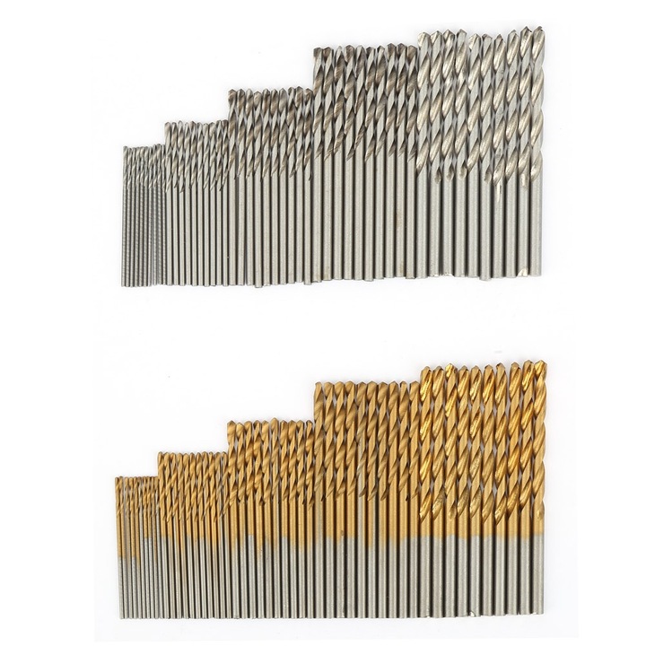 Set de 100 burghie din otel rapid cu acoperire din titan si alb, Enforose