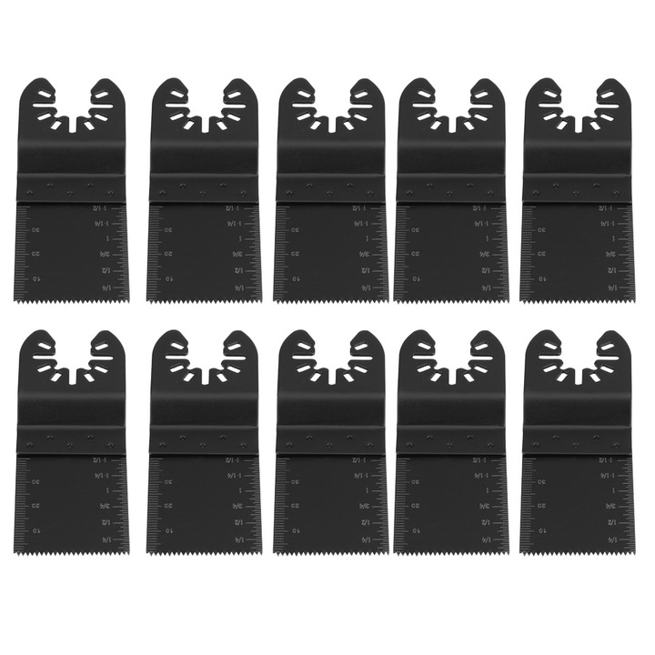 Set 10 lame fierastrau oscilant din otel cu continut ridicat de carbon, 34mm, negru, Enforose