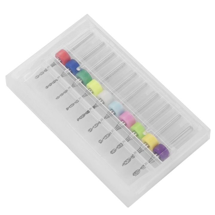 Set 10 Piese Burghie Micro din Carbura de Tungsten 1.1-2.0mm pentru PCB, Enforose