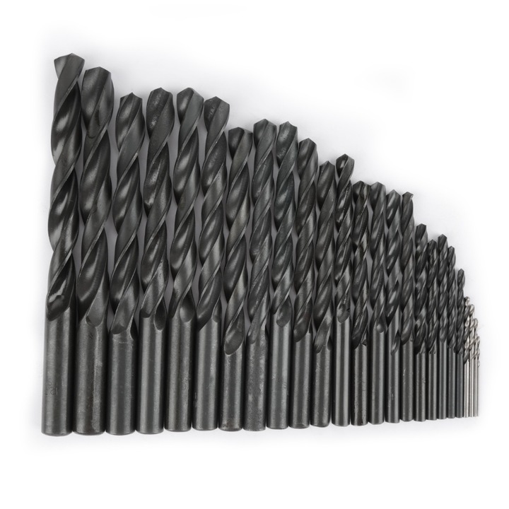 Set 25 burghie din otel rapid, Enforose, 1mm-13mm, negru