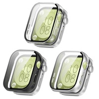 Set de 3 huse pentru ceas inteligent, husa dura PC cu acoperire completa, protectie ecran sticla, pentru Huawei Watch FIT 3, multicolor