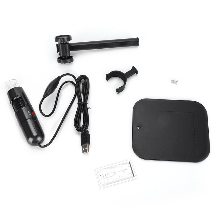 Microscop digital USB portabil 50-1000X cu 8 LED-uri, lupa, endoscop pentru camera cu suport de ridicare