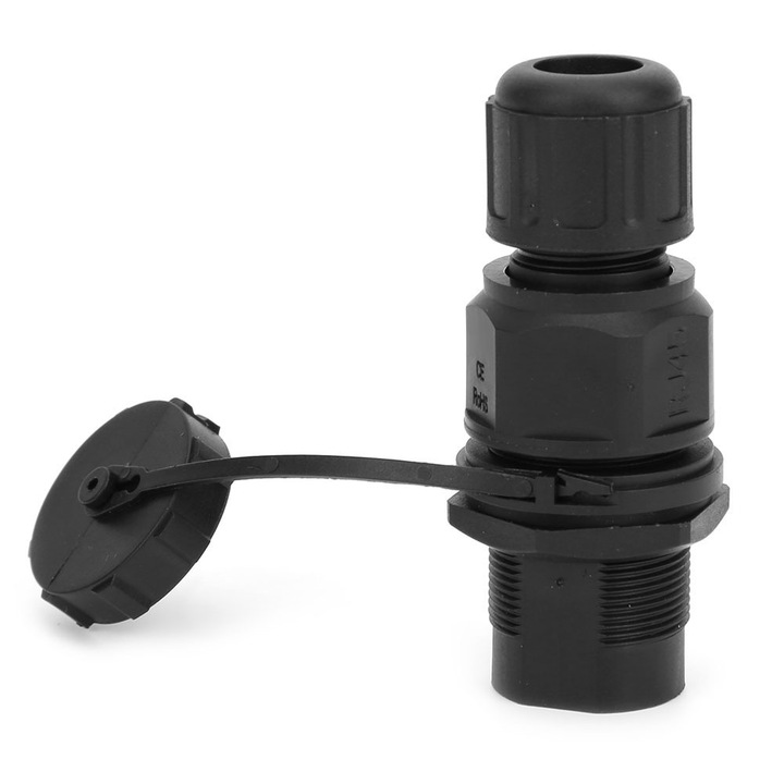 Ethernet RJ45 конектор, Прахоустойчив, Черен