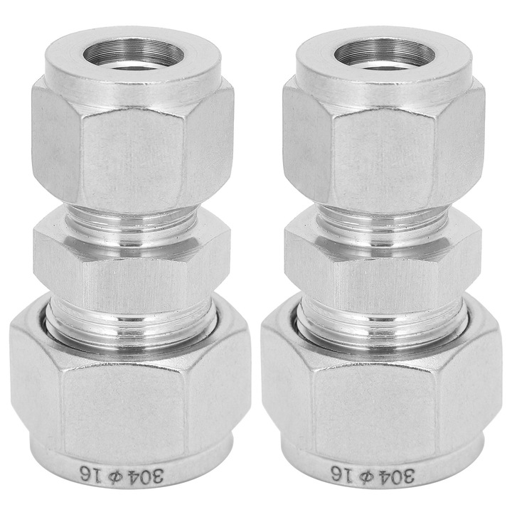 Set 2 x adaptor pentru tub de compresie, Enforose, din otel inoxidabil 304, pentru tevi de apa/aer/ulei